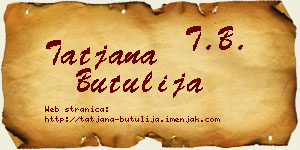 Tatjana Butulija vizit kartica
